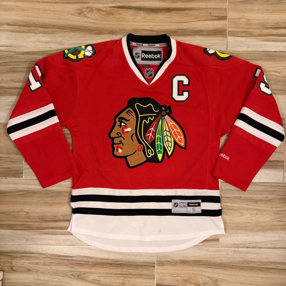 Reebok‎ Chicago Blackhawks Jonathan Toews 19 NHL Jersey Red Mens Small 7185A